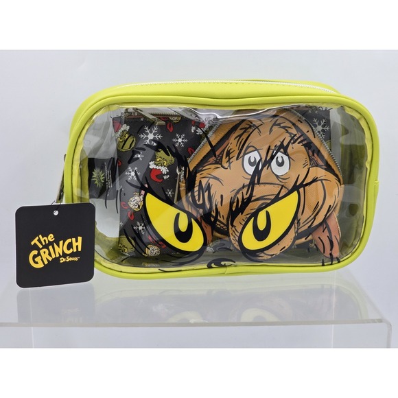 Bioworld Dr. Seuss Grinch Handbags - Bioworld‎ Dr. Seuss Grinch Travel Cosmetic Bags - Set of 3